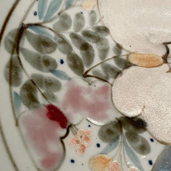 Vintage Highland Stoneware Scotland Hand Painted Floral 11.5" Serving Bowl - Picture 7 of 9